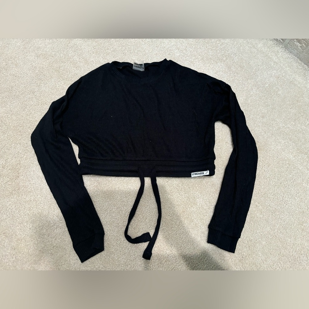 Gymshark cropped ribbed top with ties